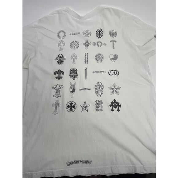 Men's Chrome Hearts White Gradient Logo Eye Chart T-Shirt Size XL - Picture 12 of 12